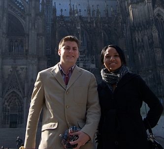students in Koln 2009, Dom in background